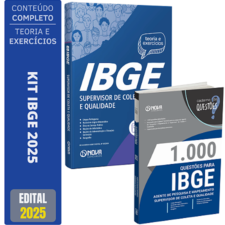 Kit Apostila Ibge 2025 - Supervisor Coleta E Qualidade + Questões