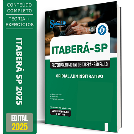 Apostila Prefeitura Itaberá SP 2025 - Oficial Administrativo