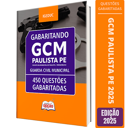 Caderno de Questões Prefeitura de Paulista PE 2025 - Guarda Civil Municipal