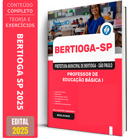 Apostila Prefeitura Bertioga SP 2025 - Professor de Educação Básica I