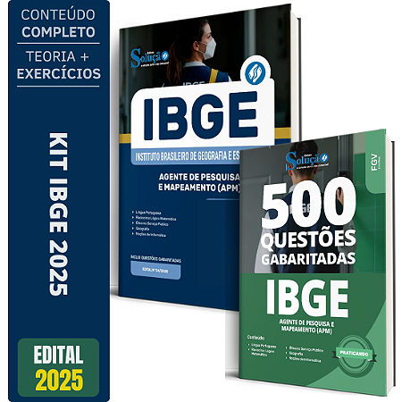Kit Apostila Ibge 2025 - Agente De Pesquisas E Mapeamento + Testes