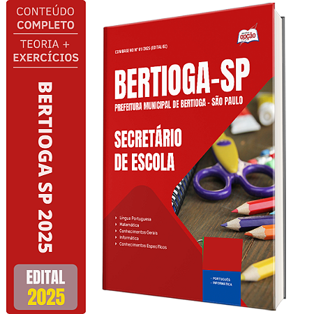 Apostila Prefeitura de Bertioga SP 2025 - Secretário de Escola