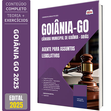 Apostila Câmara Goiânia GO 2025 - Agente para Assuntos Legislativos
