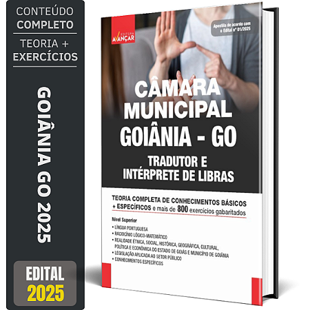 Apostila Câmara Goiânia Go 2025 - Tradutor E Intérprete De Libras