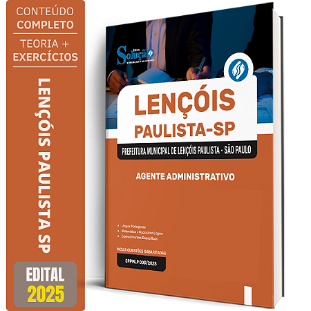 Apostila Prefeitura de Lençóis Paulista SP 2025 - Agente Administrativo