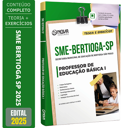 Apostila Prefeitura de Bertioga SP 2025 - Professor de Educação Básica I