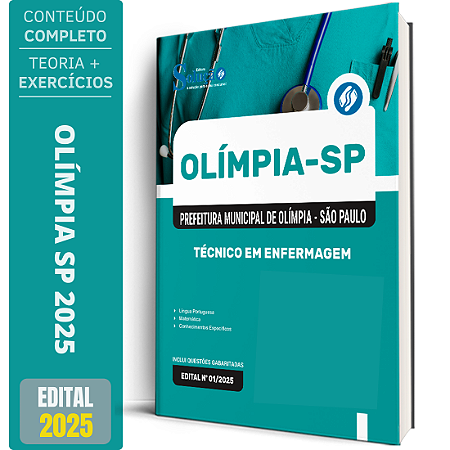 Apostila Prefeitura Olímpia SP 2025 - Técnico em Enfermagem