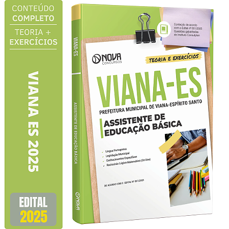 Apostila Prefeitura de Viana ES 2025 - Assistente de Educação Básica