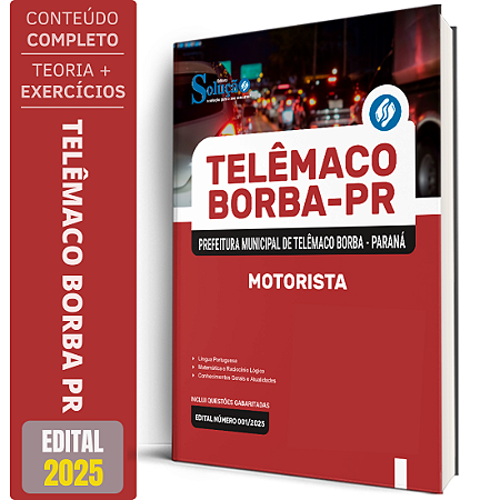 Apostila Prefeitura de Telêmaco Borba PR 2025 - Motorista