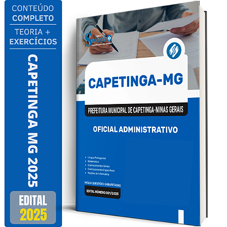 Apostila Prefeitura Capetinga MG 2025 - Oficial Administrativo
