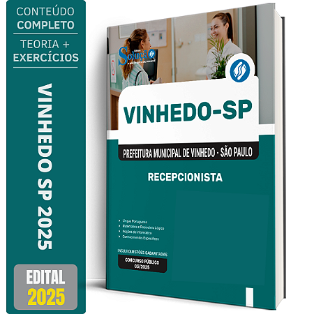 Apostila Prefeitura de Vinhedo SP 2025 - Recepcionista