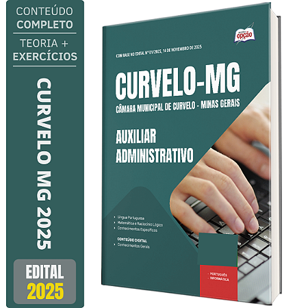 Apostila Câmara de Curvelo MG 2025 - Auxiliar Administrativo