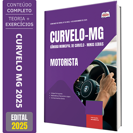 Apostila Câmara de Curvelo MG 2025 - Motorista