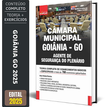 Apostila Câmara Goiânia Go 2025 - Agente De Segurança Do Plenário