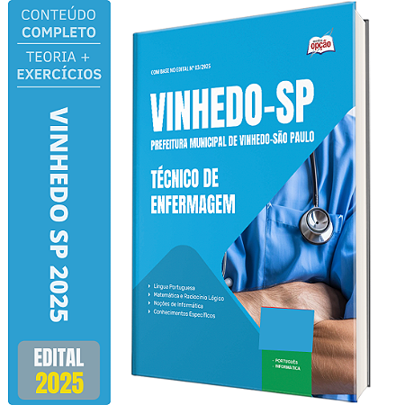 Apostila Prefeitura de Vinhedo SP 2025 - Técnico de Enfermagem