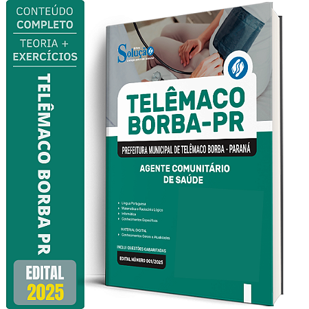 Apostila Prefeitura Telêmaco Borba PR 2025 - Agente Comunitário de Saúde