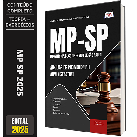 Apostila MP SP 2026 - Auxiliar de Promotoria I - Administração