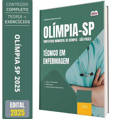 Apostila Prefeitura de Olímpia SP 2025 - Técnico em Enfermagem
