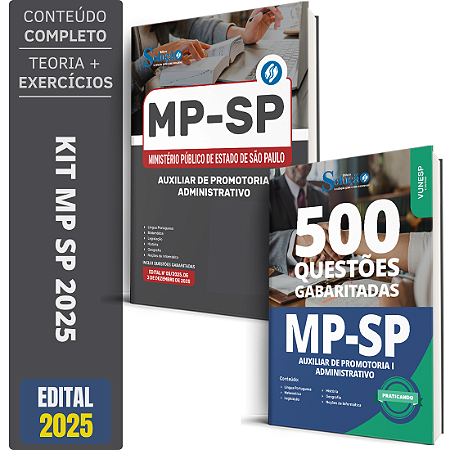 Kit Apostila Mp Sp 2026 - Auxiliar Promotoria I Administração + Testes