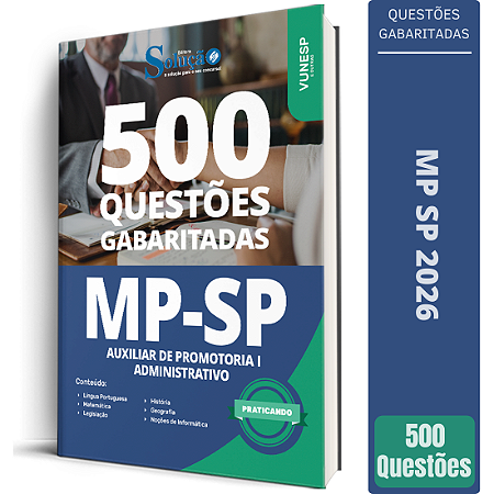 Caderno de Questões MP SP 2026 - Auxiliar de Promotoria I – Administrativo