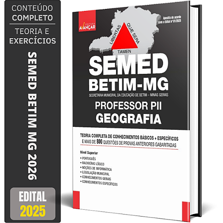 Apostila SEMED Betim Mg 2026 - Professor P2 - Geografia