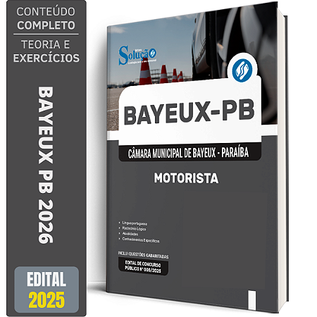 Apostila Câmara de Bayeux PB 2026 - Motorista