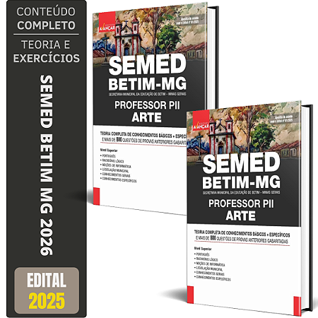 Apostila SEMED Betim Mg 2026 - Professor P2 - Artes