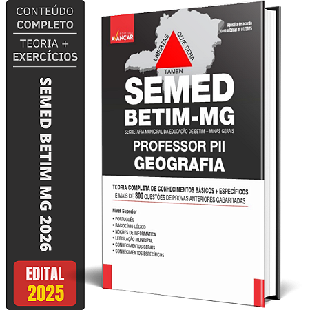 Apostila SEMED Betim Mg 2026 - Professor P2 - História