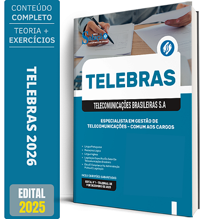 Apostila Telebrás 2026 - Especialista em Gestão em Telecomunicações - Comum aos Cargos