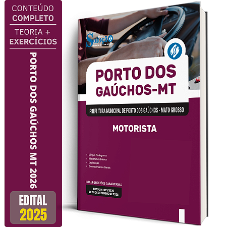 Apostila Prefeitura de Porto dos Gaúchos MT 2026 - Motorista