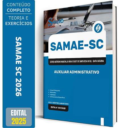 Apostila SAMAE de Santa Rosa do Sul SC 2026 - Auxiliar Administrativo