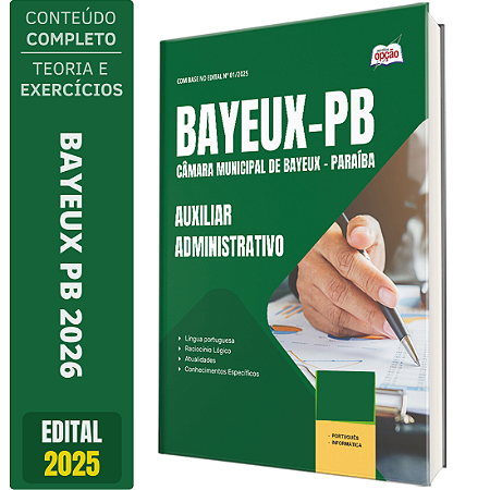 Apostila Câmara de Bayeux PB 2026 - Auxiliar Administrativo