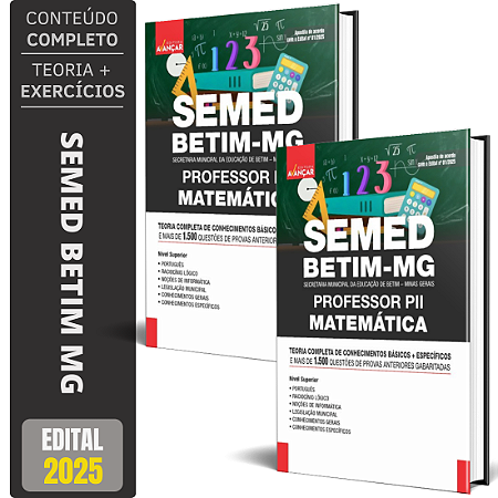 Apostila Semed Betim Mg 2026 - Professor P2 - Matemática