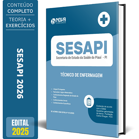 Apostila Secretaria de Estado da Saúde do Piauí 2026 - Técnico em Enfermagem
