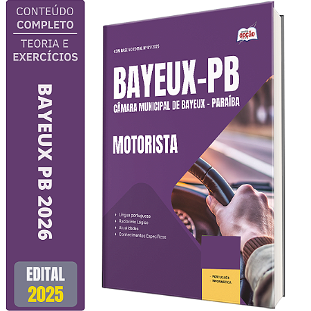 Apostila Câmara de Bayeux PB 2026 - Motorista
