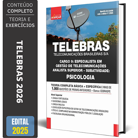 Apostila Telebras 2026 - Analista Superior - Psicologia