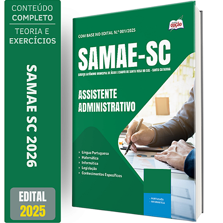 Apostila SAMAE de Santa Rosa do Sul SC 2026 - Assistente Administrativo