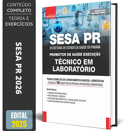 Apostila Concurso SESA PR 2026 - Técnico Em Laboratório