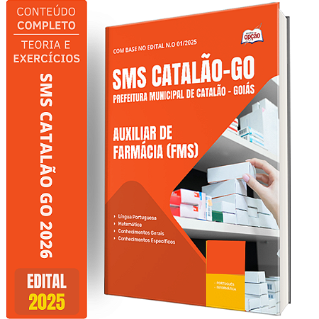 Apostila SMS Catalão GO 2026 - Auxiliar de Farmácia FMS