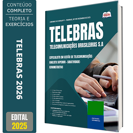 Apostila Telebrás 2026 - Especialista em Gestão de Telecomunicações - Analista – Subatividade: Administrativo