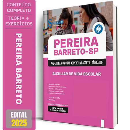 Apostila Prefeitura de Pereira Barreto SP 2026 - Auxiliar de Vida Escolar