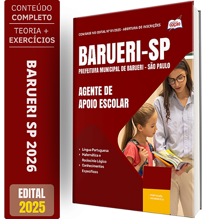 Apostila Prefeitura de Barueri SP 2026 - Agente de Apoio Escolar