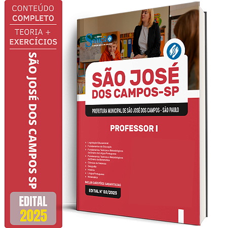 Apostila Prefeitura de São José dos Campos SP 2026 - Professor I