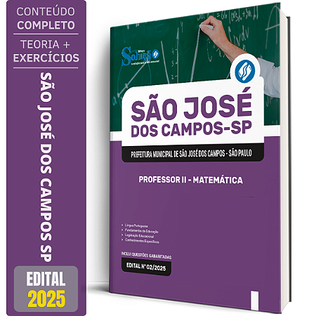 Apostila Prefeitura São José dos Campos SP 2026 - Professor 2 - Matemática