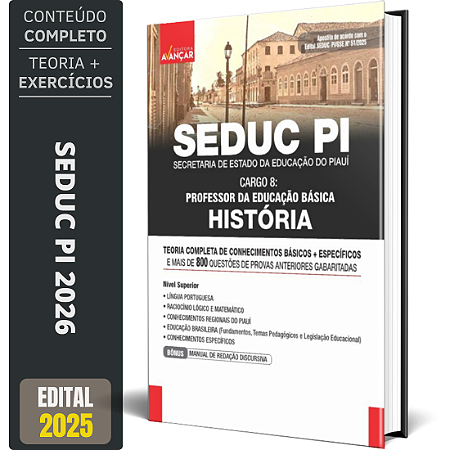 Apostila Completa Seduc Pi 2026 - Professor De História