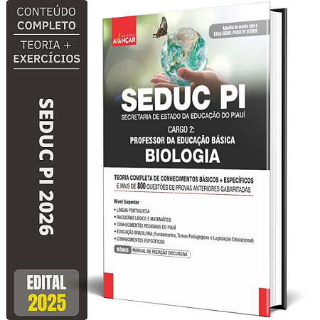 Apostila Seduc Pi 2026 - Professor De Educação Básica Biologia
