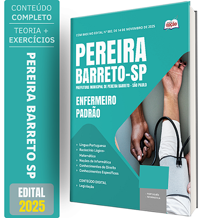 Apostila Prefeitura de Pereira Barreto SP 2026 - Enfermeiro Padrão