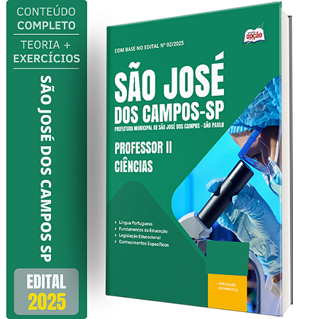 Apostila Prefeitura de São José dos Campos SP 2026 - Professor II - Ciências