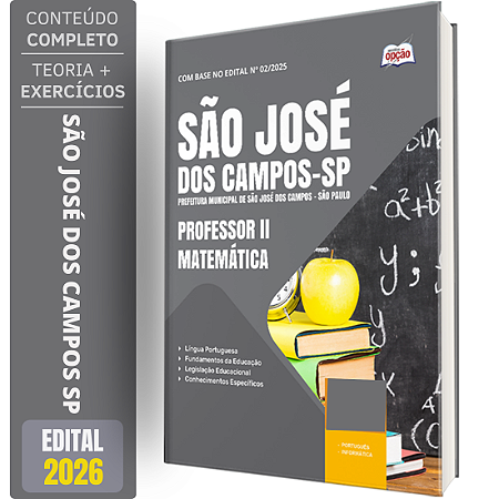 Apostila Prefeitura de São José dos Campos - SP 2026 - Professor II - Matemática