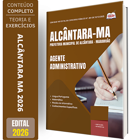Apostila Prefeitura de Alcântara MA 2026 - Agente Administrativo